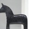 Black Ribbed Deer Sculptures – Modern Aluminum Animal Figurines